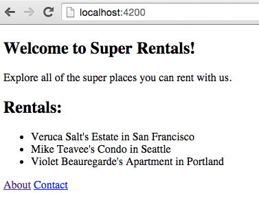 super rentals homepage screenshot