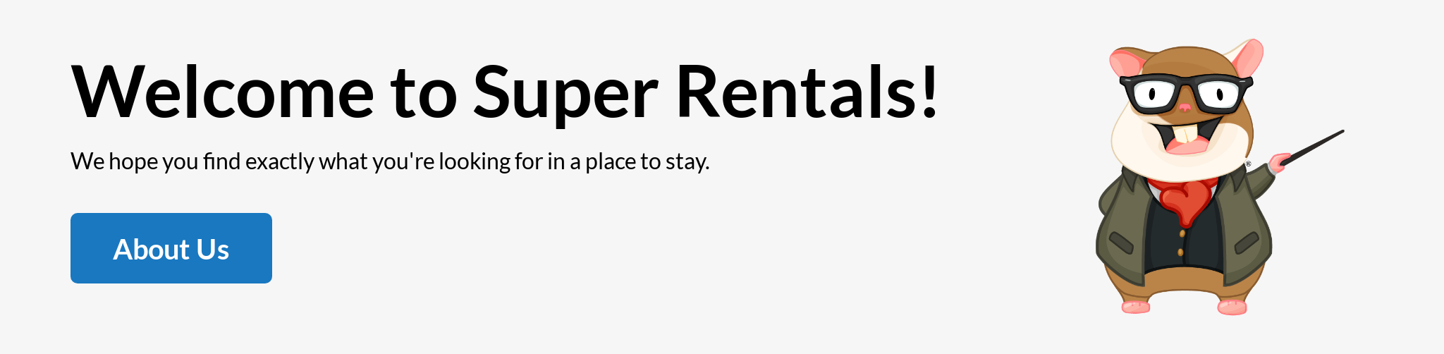 The Super Rentals app (homepage) by the end of the chapter